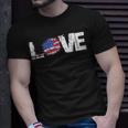 Love American Flag Sunflower 4Th Of July Patriotic Usa Day Unisex T-Shirt Gifts for Him