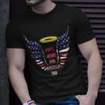 Loves Jesus And America Too Angels Wings 4Th Of July Groovy Unisex T-Shirt Gifts for Him