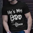 Matching Halloween Pajama Couples He's My Boo Skull Face T-Shirt Gifts for Him