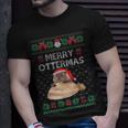 Merry Ottermas Cat Ugly Christmas Sweaters T-Shirt Gifts for Him