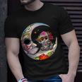 Mexican Sugar Skull Elephant Moon Dia De Muertos Halloween T-Shirt Gifts for Him