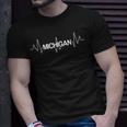 Michigan Gift Heartbeat National Pride Pulse Patriot Unisex T-Shirt Gifts for Him