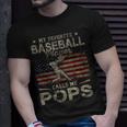 My Favorite Baseball Player Calls Me Pops Fathers Day Unisex T-Shirt Gifts for Him