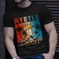 Myrtle Beach Vintage Summer Vacation Palm Trees Sunset Unisex T-Shirt Gifts for Him