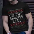 Naughty List Holiday Ugly Christmas Sweater T-Shirt Gifts for Him
