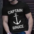 Nautical Captain Bruce Personalized Boat Anchor Unisex T-Shirt Gifts for Him