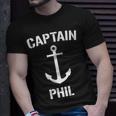 Nautical Captain Phil Personalized Boat Anchor Unisex T-Shirt Gifts for Him