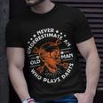 Never Underestimate An Old Man Who Plays Darts Unisex T-Shirt Gifts for Him