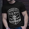 Never Underestimate An Old Man With A Hockey Stick Gift For Mens Old Man Funny Gifts Unisex T-Shirt Gifts for Him
