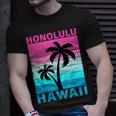 Palm Tree Vintage Family Vacation Hawaii Honolulu Beach T-Shirt Gifts for Him
