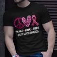 Peace Love Cure Pink Ribbon Breast Cancer Awareness T-Shirt Gifts for Him