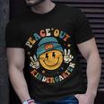 Peace Out Kindergarten Groovy Retro Happy Last Day Of School Unisex T-Shirt Gifts for Him
