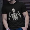 Peace Sign Skeleton Hand On Costume Halloween T-Shirt Gifts for Him