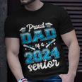 Proud Dad Of A Class Of 2024 Senior Heart Graduation Gift Unisex T-Shirt Gifts for Him