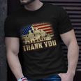 Proud Thank You American Us Flag Military Veteran Day Gift Unisex T-Shirt Gifts for Him