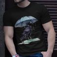 Raven Playing In The Rain With An Umbrella Novelty Apparel Unisex T-Shirt Gifts for Him