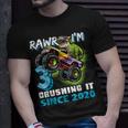 Rawr Im 3 Monster Truck Dinosaur 3Rd Birthday Party Boys Unisex T-Shirt Gifts for Him