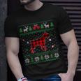 Red Plaid Schnauzer Dog Lover Ugly Christmas Sweater T-Shirt Gifts for Him