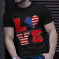 Red White And Blue For Love American Flag Unisex T-Shirt Gifts for Him