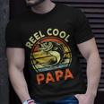 Reel Cool Papa Fishing Dad Fisherman Fathers Day Grandpa Unisex T-Shirt Gifts for Him