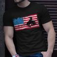 Retro American Flag Rodeo Bronc Horse Riding Cowboy Cowgirl Unisex T-Shirt Gifts for Him