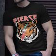 Retro Fierce Tiger Lover Lightning T-Shirt Gifts for Him