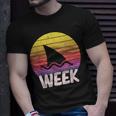 Retro Shark Fin Week 2023 Shark Lover Ocean Wildlife Summer Unisex T-Shirt Gifts for Him