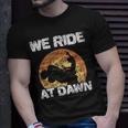 We Ride At Dawn Grass Mow Mower Cut Lawn Mowing T-Shirt Gifts for Him