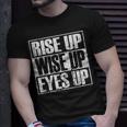 Rise Up Wise Up Eyes Up Vintage Retro Motivational T-Shirt Gifts for Him
