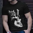Rock Cat Playing Guitar Guitar Cat T-Shirt Gifts for Him
