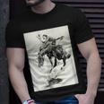 Rodeo Cowgirl Riding Bucking Horse Unisex T-Shirt Gifts for Him