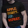 Rosh Hashanah Apple Honey Dip Repeat Jewish New Year Shofar T-Shirt Gifts for Him