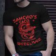 Sanchos Tacos Soft Or Hard We Deliver Apparel Unisex T-Shirt Gifts for Him