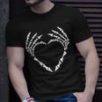 Skeleton Hand Heart Pocket Halloween Costume Bones T-Shirt Gifts for Him