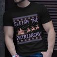 Sleigh The Patriarchy Feminist Ugly Christmas Sweater Meme T-Shirt Gifts for Him