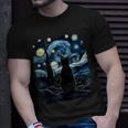 Starry Night Inspired Cat Cat T-Shirt Gifts for Him
