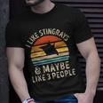 I Like Stingrays And Maybe 3 People Sea Animal Seafood Retro T-Shirt Gifts for Him