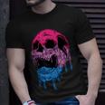 Subtle Bisexual Skull Bi Pride Flag Bisexuality Unisex T-Shirt Gifts for Him