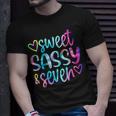 Sweet Sassy And Seven Girls Birthday Tie Dye 7 Year Old Kids Unisex T-Shirt Gifts for Him