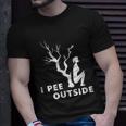The Original I Pee Outside Funny Camping Girl Unisex T-Shirt Gifts for Him