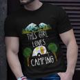 This Girl Loves Camping Rv Teardrop Trailer Camper Caravan Unisex T-Shirt Gifts for Him