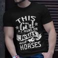 This Girl Runs On Jesus Horses Cowgirl Horse RidingUnisex T-Shirt Gifts for Him