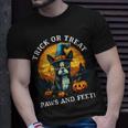 Trick Or Treat Paws And Feet Boston Terrier Halloween Puppy T-Shirt Gifts for Him