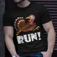 Turkey Trot Adult Running Costume Face Run Thanksgiving T-Shirt Gifts for Him