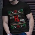 Ugly Christmas Sweater Pharmacy Tech Merry Xmas Pharmacist T-Shirt Gifts for Him