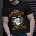 Never Underestimate Grandpa Who Is Also A Drums Player T-Shirt Gifts for Him