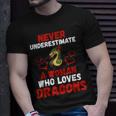 Never Underestimate Love Dragons Graphic T-Shirt Gifts for Him