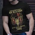 Never Underestimate An Old Man Loves Hunting Born In June T-Shirt Gifts for Him