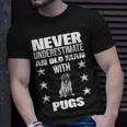 Never Underestimate An Old Man With Pugs T-Shirt Gifts for Him