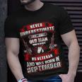 Never Underestimate An Old Us Veteran Born In September T-Shirt Gifts for Him